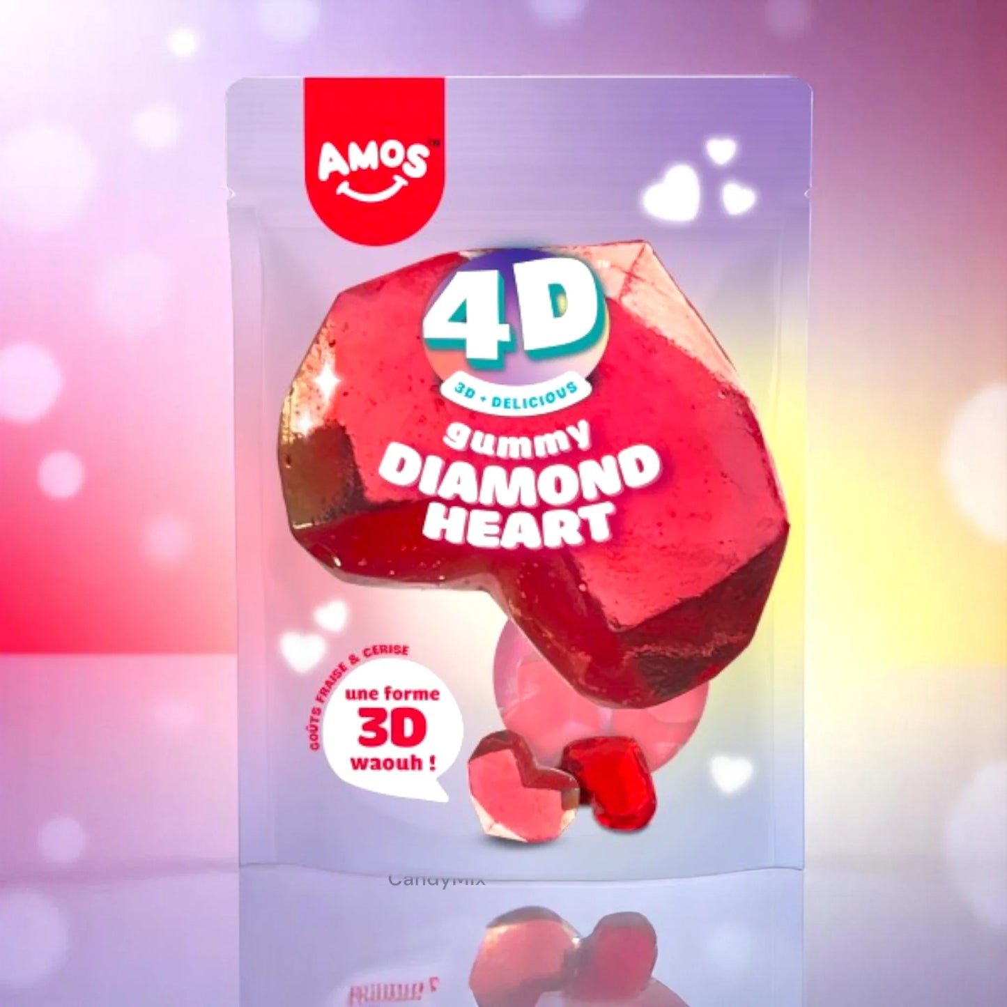 4D Candy - Strawberry &amp; Cherry Diamond Hearts