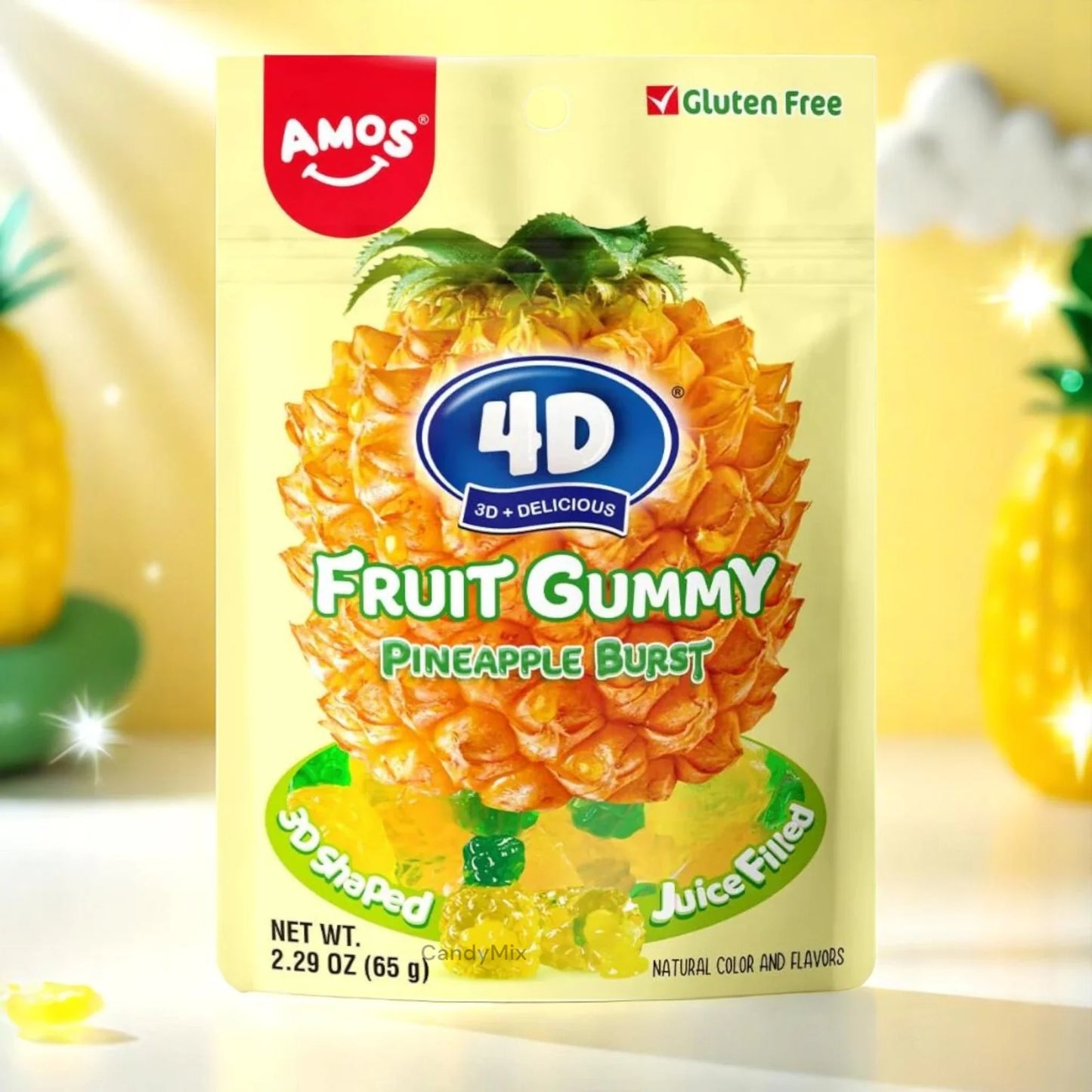 4D Filled Candy - Pineapple Fruit
