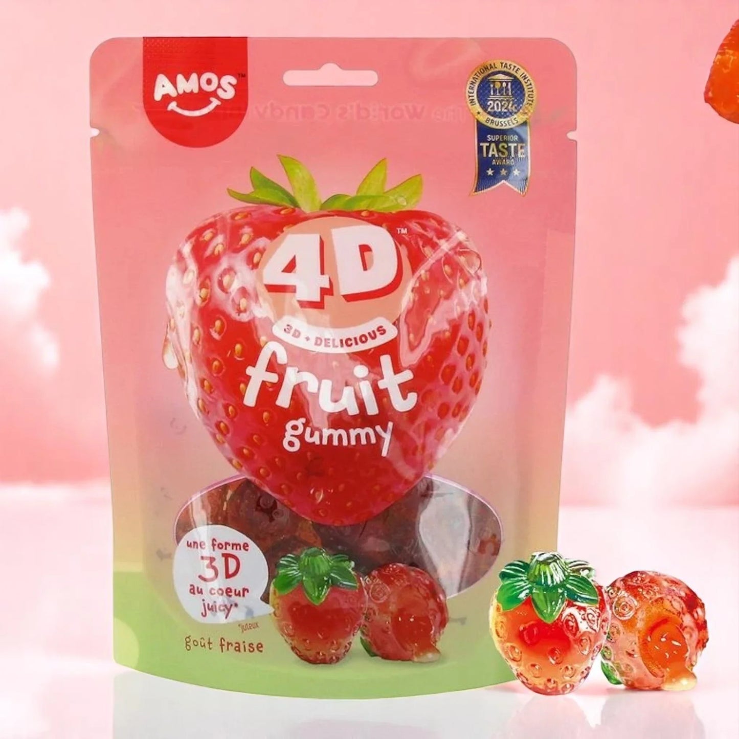 4D Filled Candy - Strawberry Fruit