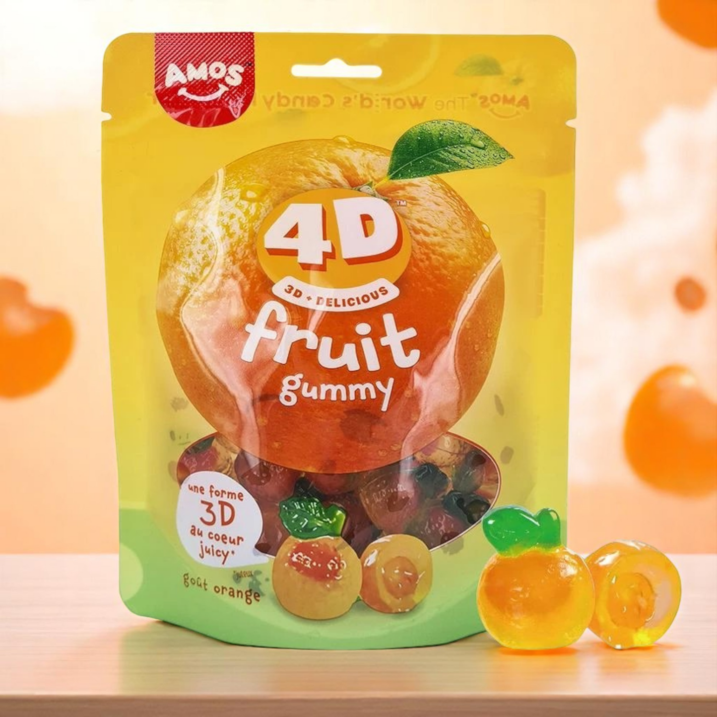 4D Filled Candy - Orange Fruit