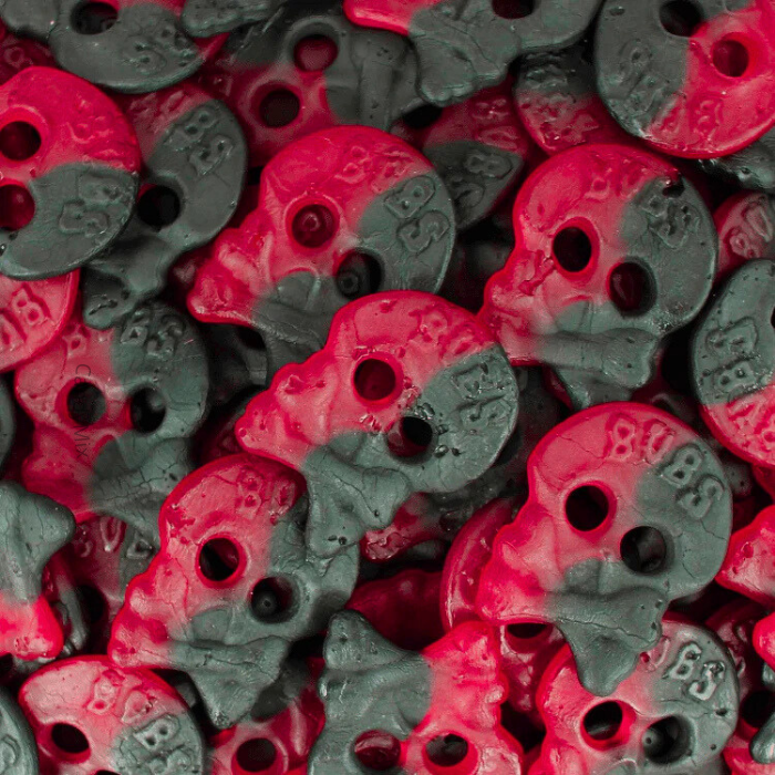 🌱🖤 Bubs Raspberry Licorice Skull (100g) - Swedish Sweets