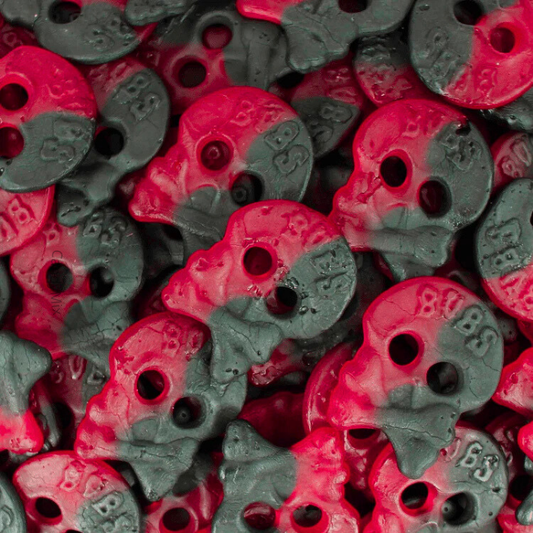 🌱🖤 Bubs Raspberry Licorice Skull (100g) - Swedish Sweets