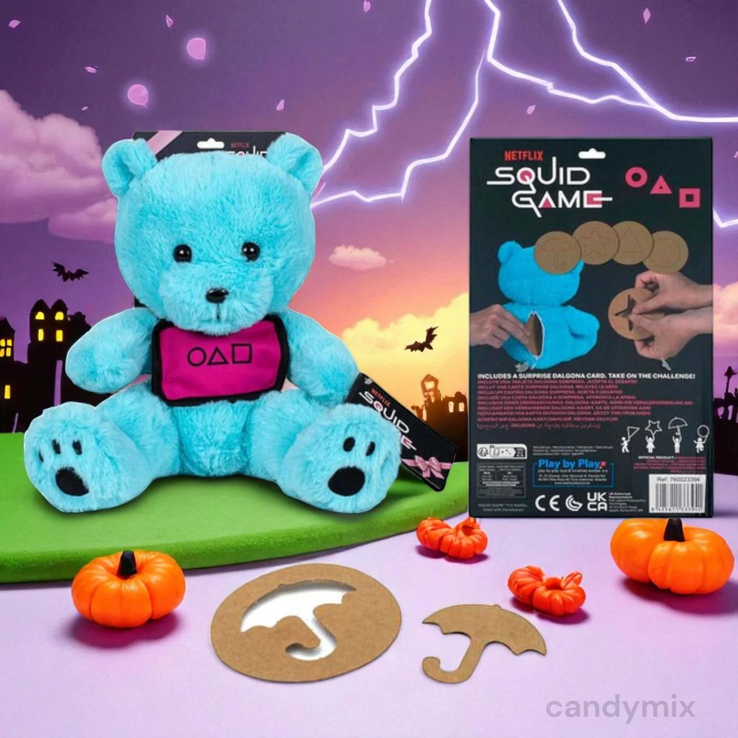 Peluche Squid Game 25cm + Cartes Dalgona à Collectionner