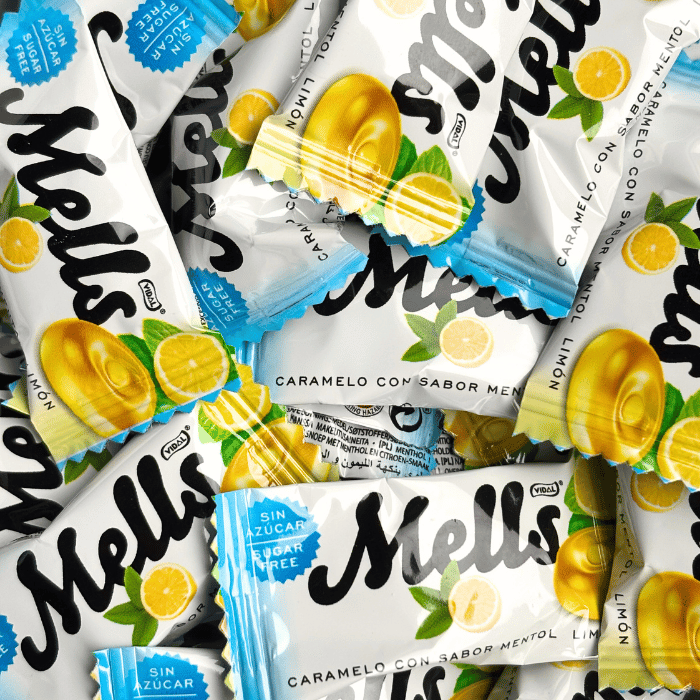 ⭐🍬 Mells Lemon & Menthol - Bonbons sans sucre - Vidal (100g)