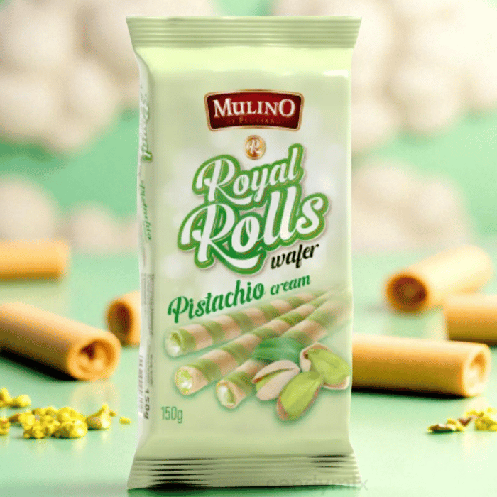 Pistachio Cream Wafer Rolls