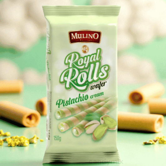 Pistachio Cream Wafer Rolls
