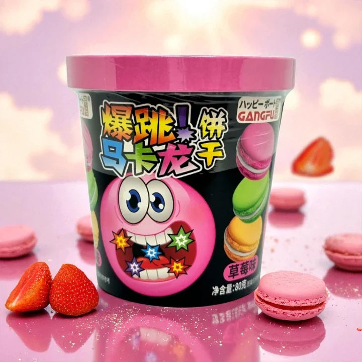 Strawberry Explosive Macaron Cookies