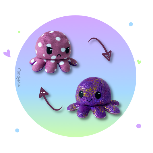 Reversible Octopus Candy - Mermaid/Polka Dots